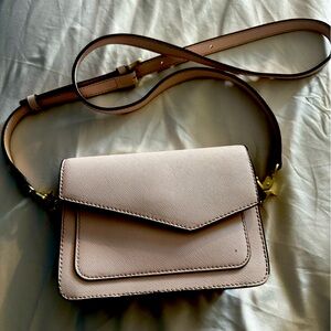 Botkier Mini Cobble Hill Convertible Cross Body Clutch Belt Bag Light Pink GHW